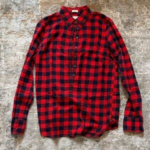 J. Crew Red and Black Plaid Womens Shirt